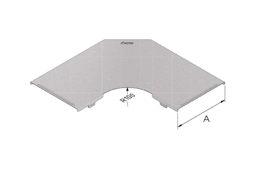 KABELBAAN DEKSEL BOCHT 150MM