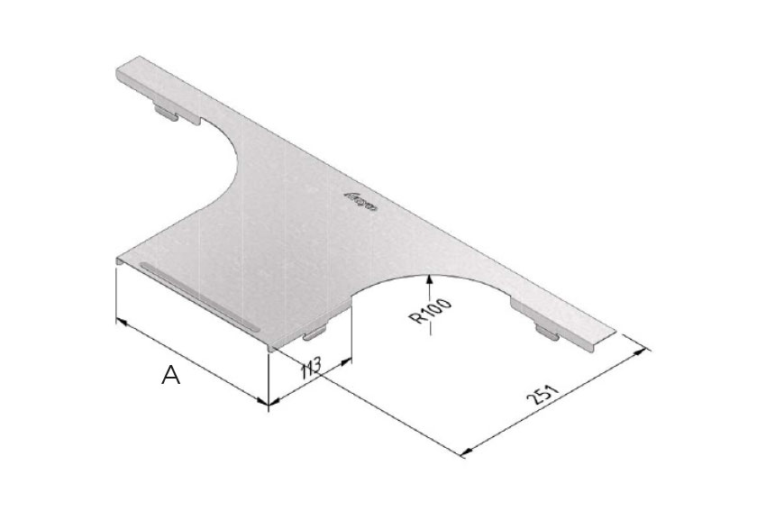 KABELBAAN DEKSEL AFTAKSTUK 100MM